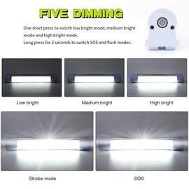 LETOUR Rechargeable Light LED Tube Magnetic Light 4000Lumens 5200mAh 5 Levels Dimming Camping Lantern USB Rechargeable Portable Lights with 2 Magnets Endurance for 60 Hours