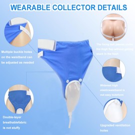 Urine Bags for Old Men, External Urinary Catheter for Male/Famale, Wearable Urinal Bag with Collection Urine Bag (2000ml & 1000ml), Urinary Drainage System, Portable Urine Catheter Bag
