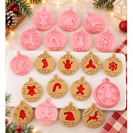 Christmas Cookie Mold Set for Holiday Baking – 10 Festive Embossed Designs for Homemade Cookies
