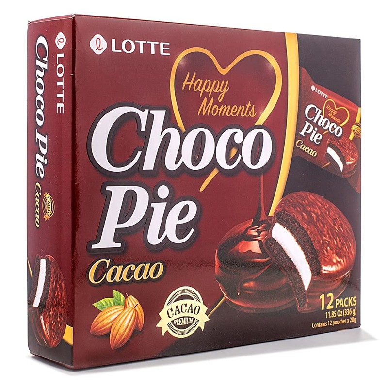 Lotte Cacao Choco Pie (2 Pack, Total of 23.7oz)