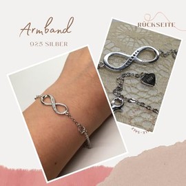 ONDEGO¬Æ 925 SILBER Trauzeugin Brautjungfer Geschenk fragen Hochzeit Brautschmuck Infinity Armband Blau