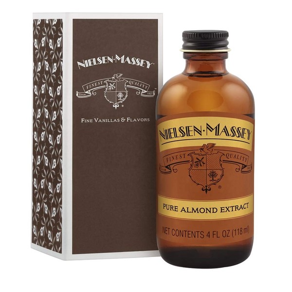 Nielsen-Massey Pure Almond Extract for Baking and Cooking 4 Ounce Bottle with Gift Box