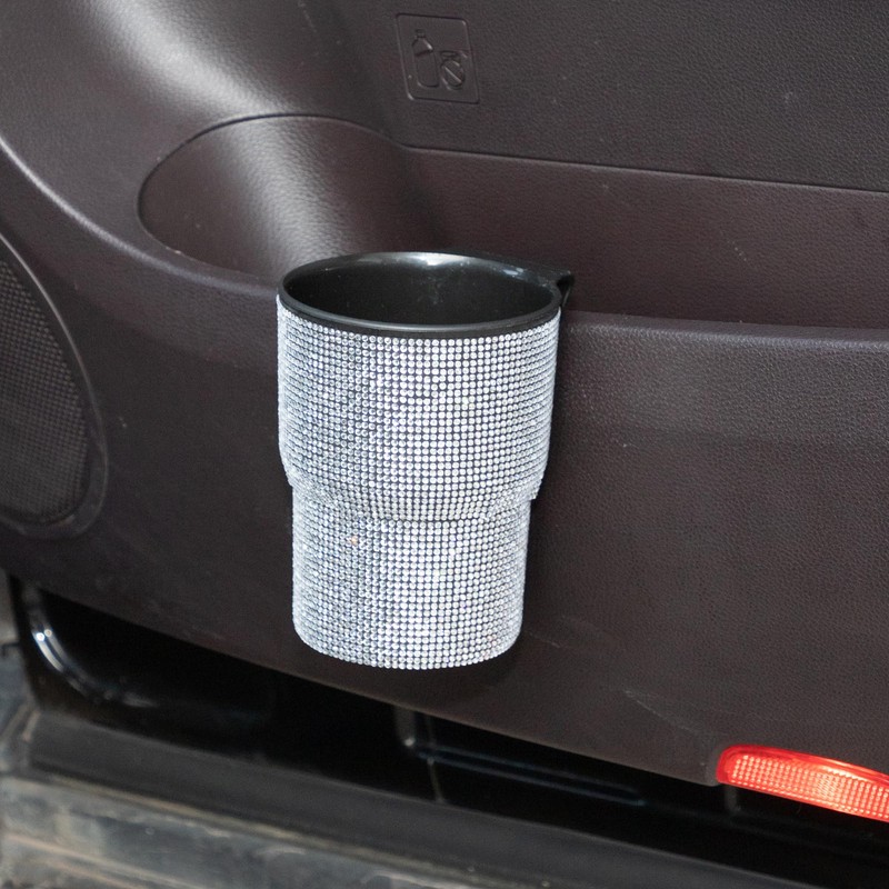 ACROPIX Car Trash Can Trash Bin Rhinestones Hanging 3.9" Width