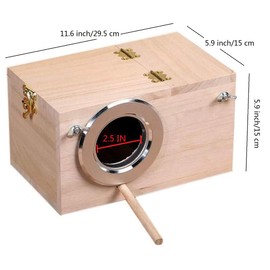 zmgmsmh Bird Nest Breeding Box Cage Wood House for Finch Lovebirds Cockatiel Budgie Conure Parrot (L-11.6 X 5.9 X 5.9IN)