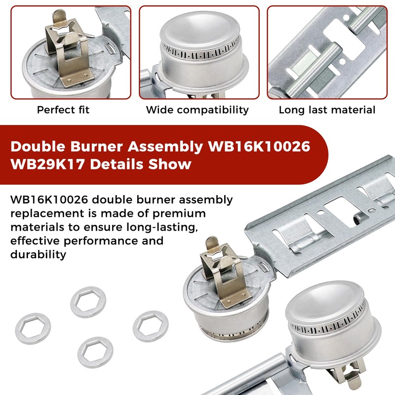 Double Burner Assembly WB16K10026 WB29K17 Double Stove Top Double Surface