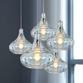 KOKAiZeeKi 1-Light Large Pendant Light Vintage Farmhouse Smoke Gray Glass Pendant Light Kitchen Island Ceiling Hanging Light Fixture Modern Chandelier Pendant Light (11”-Smoke Gray)