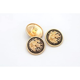 5PCS Vintage and Retro Bronze Brass Premium Sewing Buttons DIY Accessories Snaps (23mm, Gold)