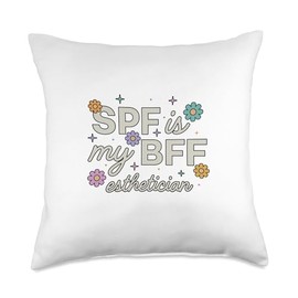 SPF Is My BFF Sunscreen Dermatology Skin Esthetician Throw Pillow