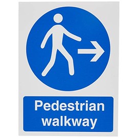 Seco Pedestrian Walkway - Right Arrow Sign, 150mm x 200mm - 1mm Semi Rigid Plastic