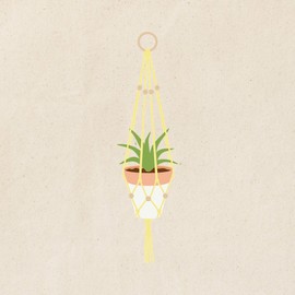 CafePress Macrame Plant Tote Bag Reusable Natural Beige Canvas Shopping Bag