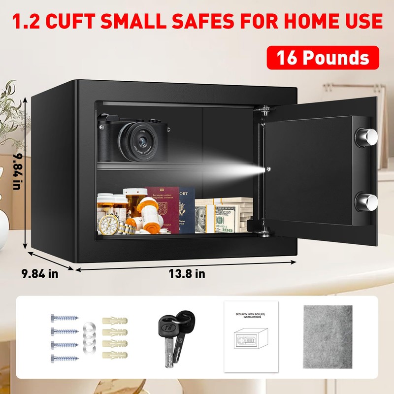1.2 Cubic Feet Small Fire Safe Box for Home, Fireproof