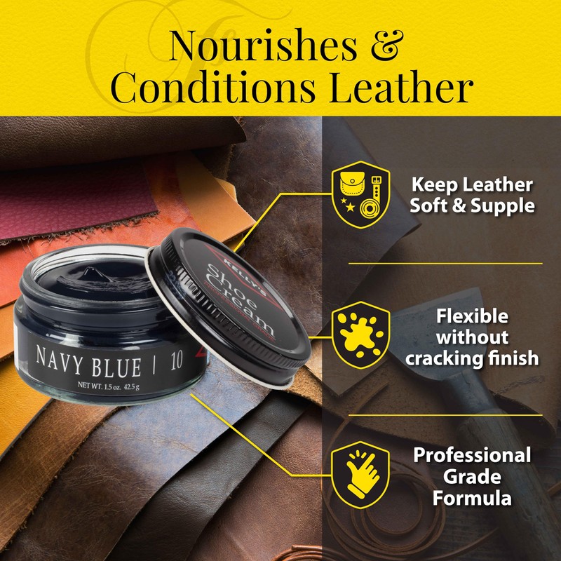 Kelly's Navy Shoe Polish 1.5 oz - Professional Leather Shoe
