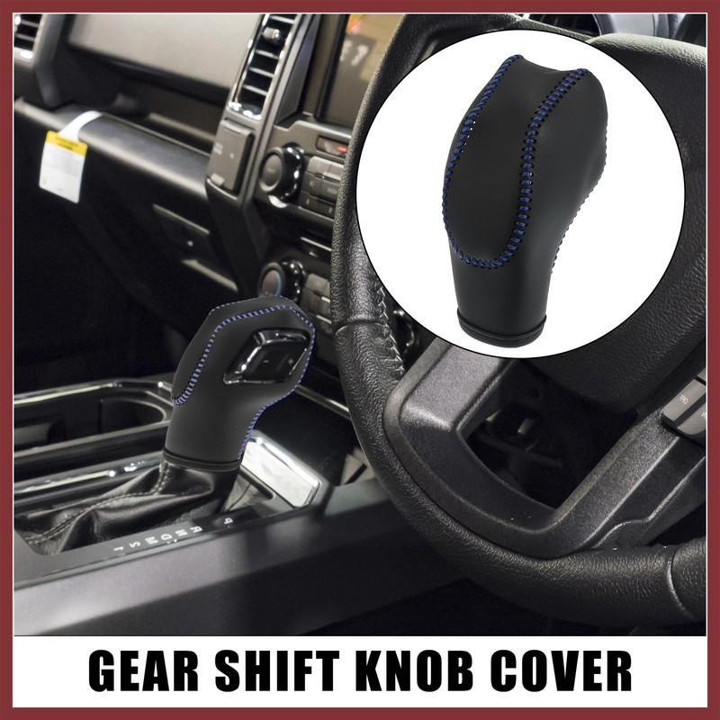 HEROFFIX Car Faux Leather Gear Shift Knob Cover Black with