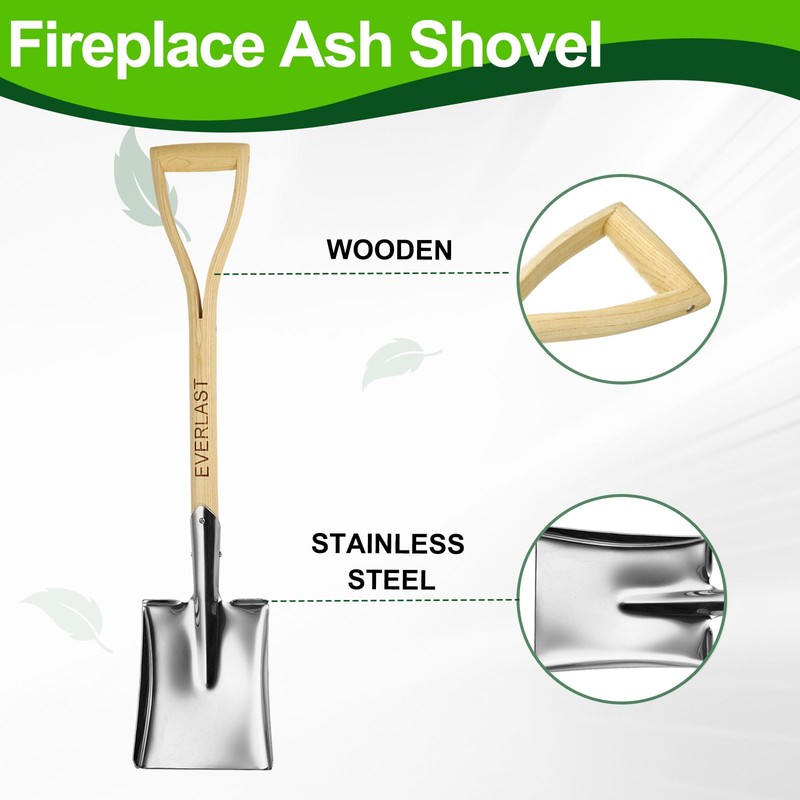 HARFINGTON Digging Shovel 32.3 x 6.9 Stainless Steel Round Spade
