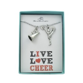 Cheerleader Necklaces for Girls Necklace Stainless Steel, Cheer Gifts for Cheerleaders, Live Love Cheer Jewelry, Fabulous Gift for Her. Cheer Gifts