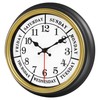45MinST 12 Inches Retro Wall Clock,Day of The Week Wall