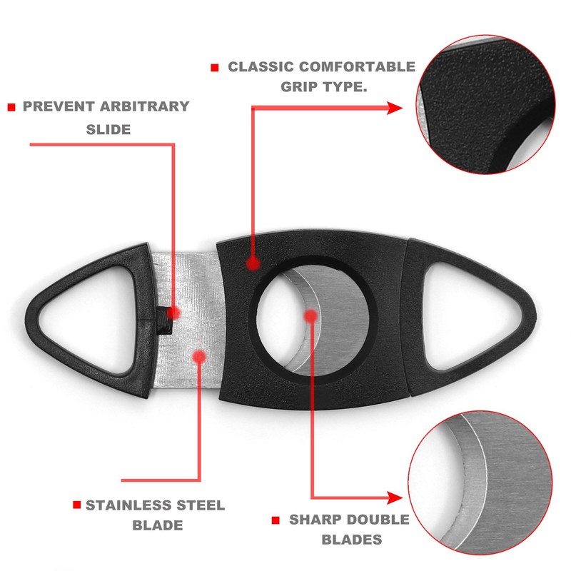 2 Pcs Pocket Cigar Cutter, OMGAI Double Stainless Steel Blade