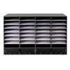 32 Compartments Literature Organizer with 2 Drawers Adjustable Shelves Desktop