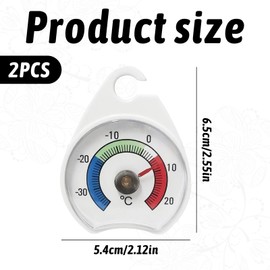 Fridge Thermometer,2PCS Fridge Thermometer UK,Plastic Freezer Thermometer,Fridge Temperature Thermometer Ranging 30°C-20°C,Fridge Thermometers,Thermometer for Fridge for Bar/Cafe/Restaurant/Home
