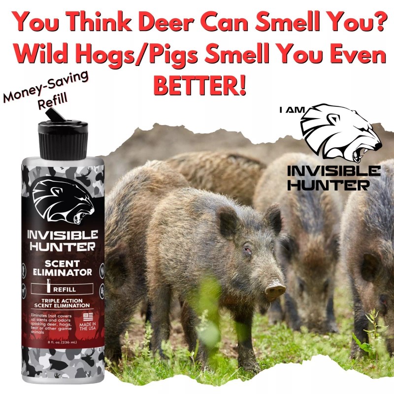 Invisible Hunter Scent Elimination 8oz Refill; Triple Action Scent Control