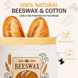 Fruzmzk Removable Beeswax Bread Bag for Homemade Sourdough, Reusable