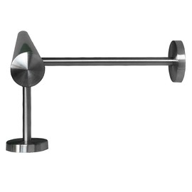 TIBU Footrest V2A Stainless Steel Diameter 42.4 mm 30-590 cm Length 30 cm 1 Pair of Holders 20/25 cm Bar Rod Counter Rod