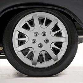 Upgrade Your Auto Set of Four 16' Silver Hubcap Wheel Covers for Chevy Impala 2000-2011 (Push-on)