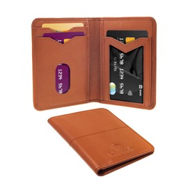 WIFOLD High-Performance Leather Wallet - Contactless and Biometrics Payments - 9 Card Bifold - Layered RFID Protection - Minimalistic Credit Card Holder, Brown, Leather Wallet