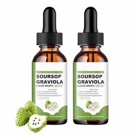 DEJIN 2 Pcs Organic Soursop Oil - Natural Graviola Extract for Immune Support, Rich in Antioxidants, Vegan & Non-GMO