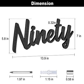 LUCK HOUSE Cursive House Numbers for Outside – 6 Inch Floating Modern Script Address Numbers, Weatherproof Black ABS Plastic, Mid Century Style (Ninety)