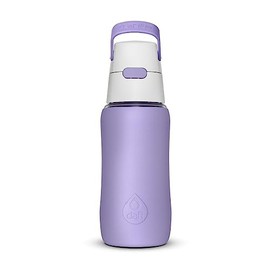 DAFI Trinkflasche mit Filter Solid 0,5 L Lila - Wasserflasche mit Wasserfilter, BPA-Frei, Sportflasche mit gefiltertes Wasser für Reisen, Filterflasche Outdoor + Aktivkohle Filter Strohhalm