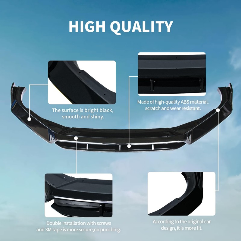 Archaic Front Bumper Lip Spoiler Compatible with Honda Accord Sedan