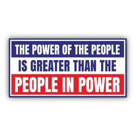Magnet Sticker Power of The People Magnetic Liberal Progressive Values, Democrat Feminist Gift, Human Rights Red Blue Magnet for Bumper, Refrigerator, Cruise Door, Car, Truck 7.5x3.75in