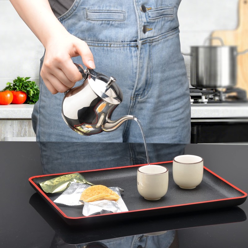 SANQIAHOME Small Stainless Steel Teapot (Silver, 360ml)