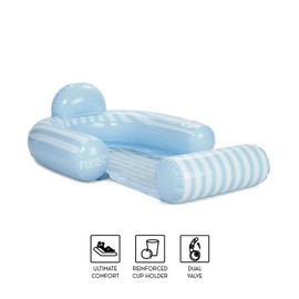 FUNBOY Coastal Stripe Mesh Chair 2-in-1 Water Chair with Cooling Mesh and Water Hammock Inflatable Pool Float.