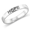 925 Sterling Silver Hope Stackable Friendship Band Ring - Size