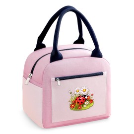 BJDAMAI Ladybugs Bento Bag, Thermal Insulated Cooler Lunch Bento Tote Bag, Gifts For Teens Girls Kids Women, Work Travel Office Camping Picnic Beach Lunch Essentials!