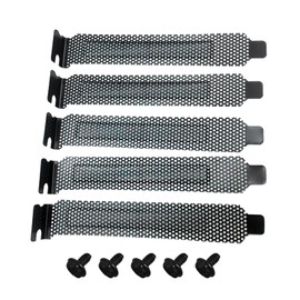 URTERYSER PCI Slot Covers, 5 Pieces Slot High Carbon Steel Filter Blank Plate Vented Slot Covers for Computer Case with Screws