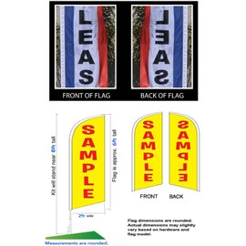 FFN 3-Pack of Red 8ft Open House Feather Banner Flag Kits, Includes Flag Poles, Ground Stakes, and Travel Bags, Outdoor Yard Lawn Signs for Real Estate Agents