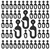 jbcgv 50Pcs Plastic Hooks for Gazebo Curtains, Plastic Black Track