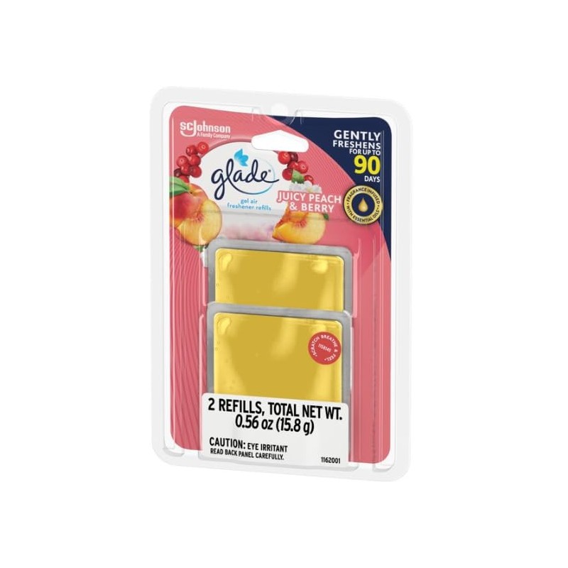 Glade Gel Air Freshener, 2 Count Refills, Juicy Peach &