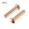 uxcell 50 Pcs 5/32" x 45/64" Round Head Copper Solid