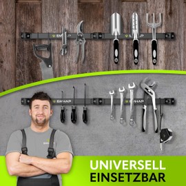 EMHAP© Hook for Hanging Magnetic Strips [Pack of 15] Black Hanger for Tools - Wall Mount for Garden Tools - Device Holder Holders for Tool Storage