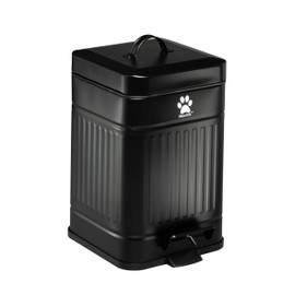 Nevink Dog Poop Trash Can Outside - Outdoor Dog Waste Trash Can with Lid - Odor Proof Waste Station Container for Backyard - 5L/1.3Gal (Black)