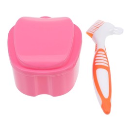 Estuche para Dentaduras Postizas Cepillo de Cerdas Flexibles y Caja de Almacenamiento de Plástico Seguro Olor, Adecuado para Higiene Diaria