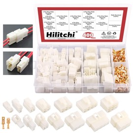 Hilitchi 6.3MM Electrical Automotive Wire Connectors Male Female Socket Plug Terminal for Motorcycle Car (Assortment Kit-400Pcs)