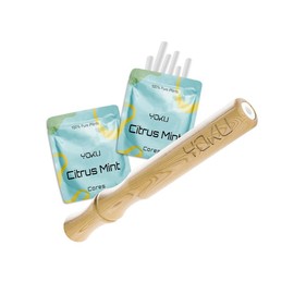 Wooden Aroma Inhaler with Essential Oil Flavored Cores - Scent: Ashwood - Citrus Mint