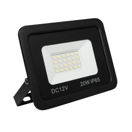 LOWENERGIE LED Floodlight 12V DC Outdoor Lighting Garden Security Flood Light (Day White 6000K, 20W)