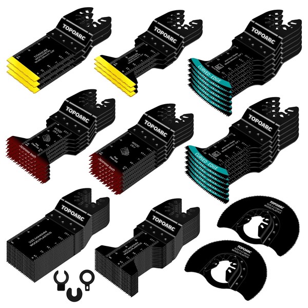 TOPOARC TOPOARC 60 PCS Oscillating Tool Blade Professional Curved Edge