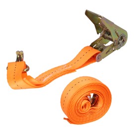 Polyester Heavy Duty Tie Down Strap with Ratchet Buckle, Sturdy and Double J Hook Design for Car Truck Luggage Goods, Wide Application with Stainless Steel Buckle (8m (26.2ft))